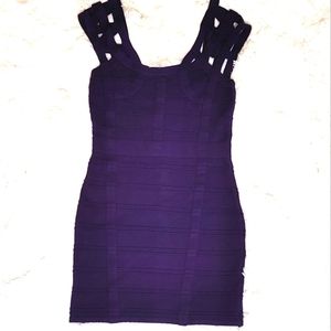 Forever 21 royal purple caged bodycon dress